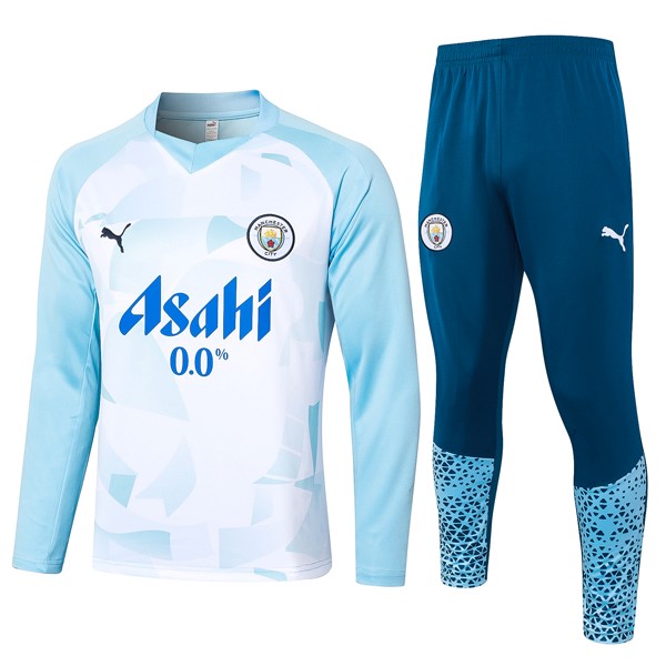 Sudadera De Training Manchester City 2024/25 Blanco Azul